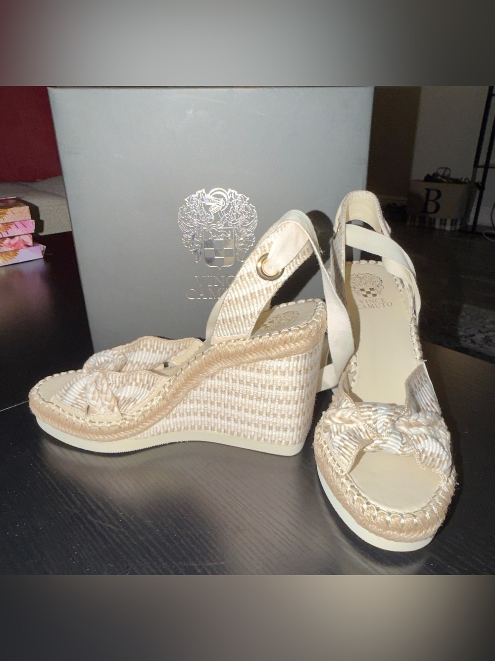 Vince Camuto Bealie Wedge Sandals — Ivory Multi — Size 8.5 — NEW IN BOX - Picture 8 of 8
